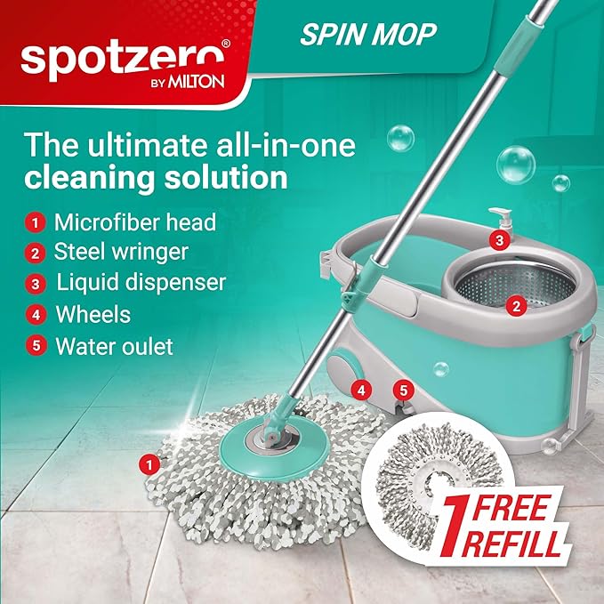 Milton Spotzero Review: No 1 Spin Mop in India? 2 spin mop by milton